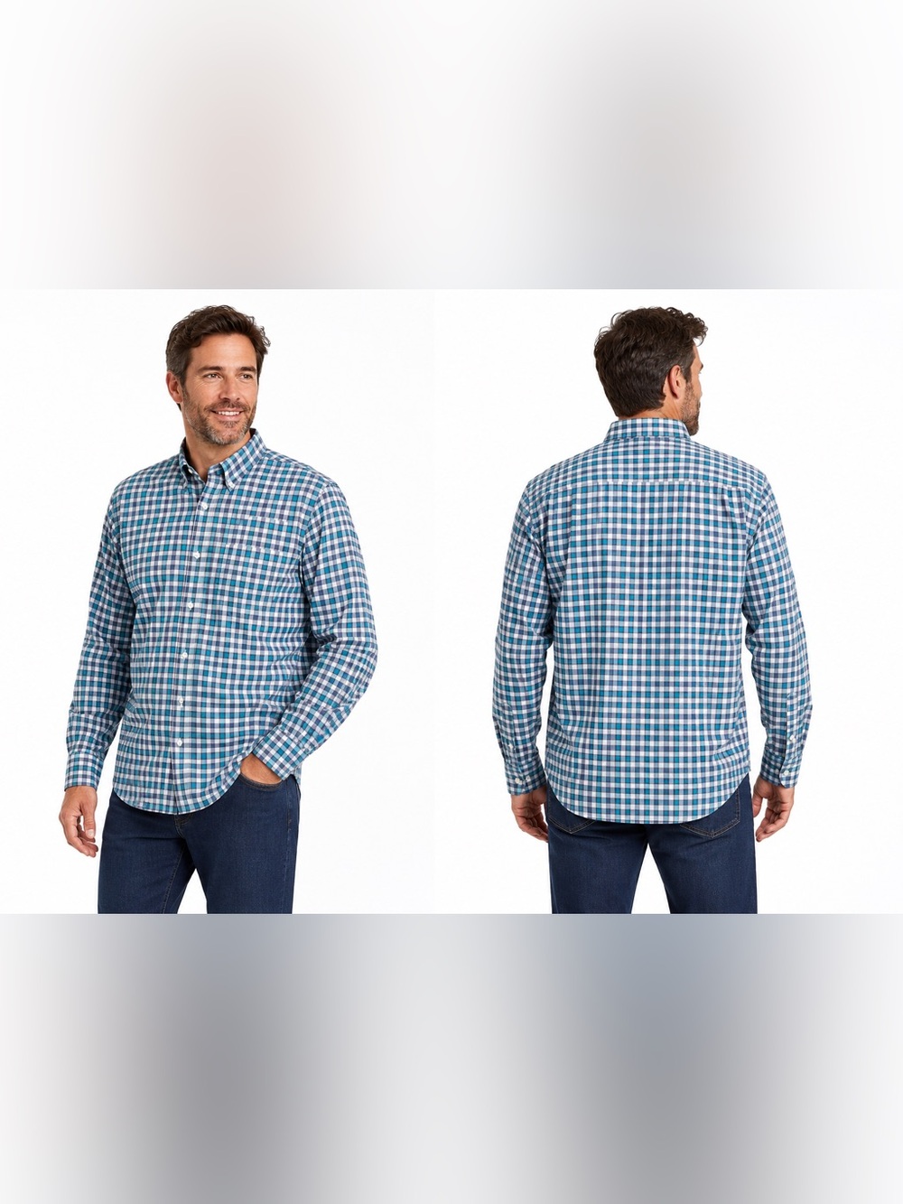 L.L. Bean Kennebunk Sport Shirt Wrinkle-Free Check Traditional Fit Men Tall XXL